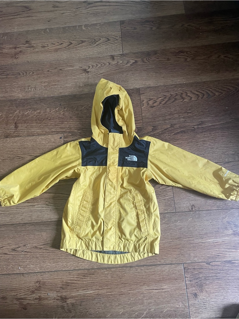North Face Yellow Lightweight Hooded Waterproof Windbreaker Raincoat DryVent